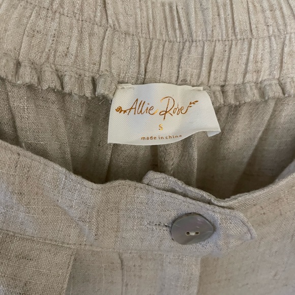 NWOT Allie Rose Linen Trouser Pants - Picture 7 of 8